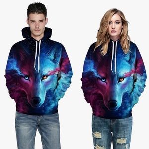 Wolf Galaxy Wolf Hoodie Men’s L/XL